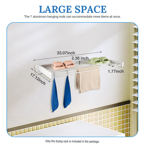 Percha plegable para almacenamiento de ropa de lavandería soporte de pared  - Imagen 1 de 24