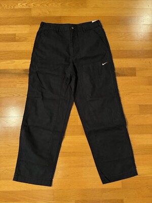 New 34 Nike Life Double Panel Carpenter Pants Heavyweight Black