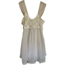 Vintage Cinema Etoile Lace Top Camisole Size Medium Beaded Sequin Sheer Lingerie