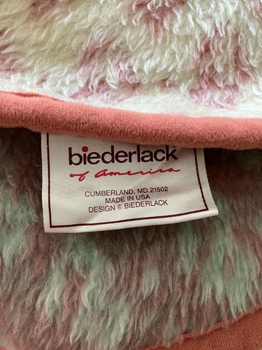 Manta reversible vintage Biederlack estilo cabaña rosas y azules florales - Imagen 9 de 11