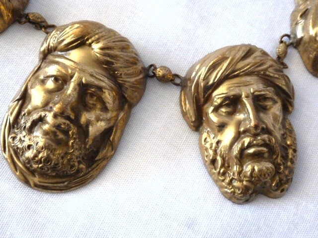 Vintage BOOK PIECE Joseff of Hollywood turban man head charm