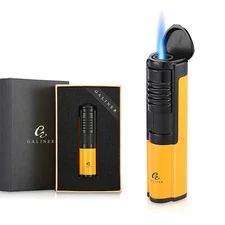 Galiner Windproof Torch Cigar Lighter 1 Jet Flame Butane Refillable Gas Gift Box