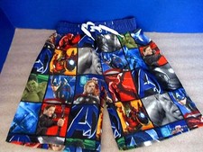 Marvel Comics THE AVENGERS SWIM TRUNKS Mesh Liner Boys XS UPF 50 NWT