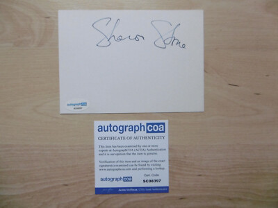 Sharon Stone Basic Instinct Original Autogramm signed 10x15 cm Karteikarte ACOA