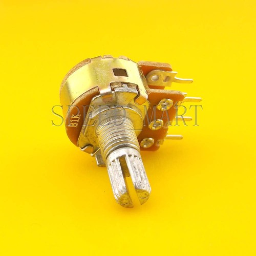 B1K Ohm Dual Linear Rotary Potentiometer Pot 15mm Shaft 6 Pins - Picture 2 of 3