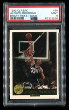 1992 Classic Draft Pick Gold #60 Alonzo Mourning Rookie PSA 9 Mint HOF~(KS)
