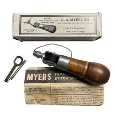 CA Meyers Co Leather Sewing Awl Tool With Manual Complete u
