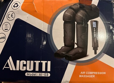 Aicutti Black 12 Volts Air Compression Foot And Leg Massager Model AI-03.OPEN  