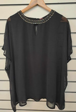 TOGETHER LADIES BLACK CHIFFON TOP SIZE 12 NEW (ref 437) SALE