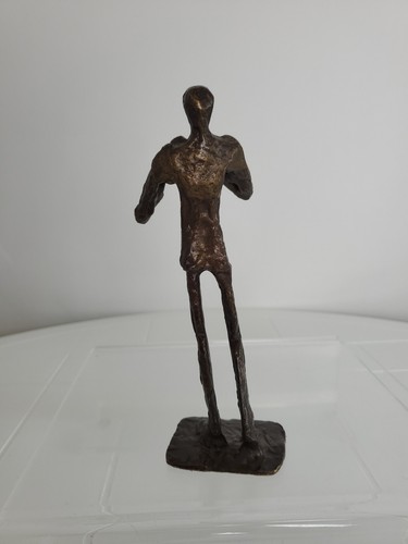 "Estatuilla rara de colección de metal saxofonista de pie escultura hecha a mano 7,5" - Imagen 7 de 10