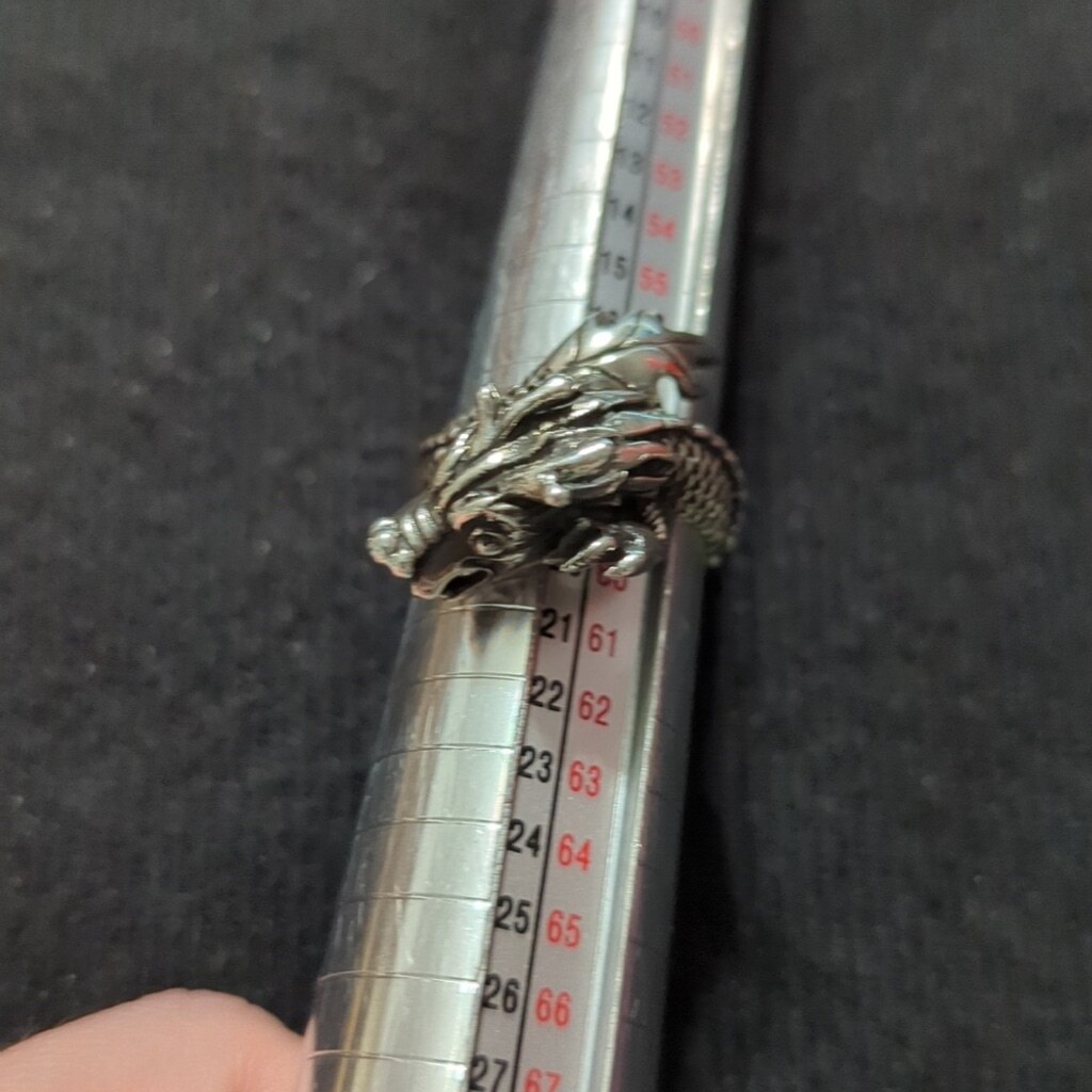 Sterling Silver Dragon Statement Ring - Size 8.5 - image 9