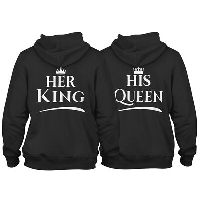 Partner Hoodies Her King & His Queen Set - Couple Jumpers - Gift For Her &