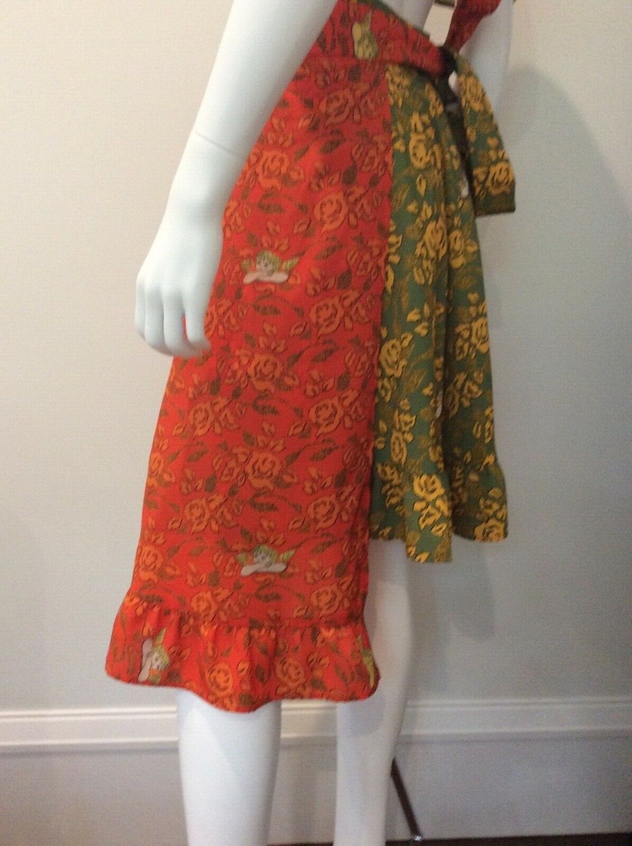 loewe paula's ibiza 40 or 8 wrap skirt green orange yellow