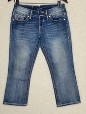 Vigoss Jeans Womens 3 4 Blue New York Capri Heritage Fit Low Mid Flap Pocket Y2K