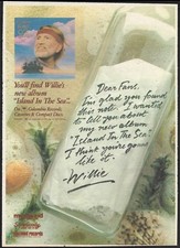 Willie Nelson 1987 Island In The Sea album 7 x 10 Columbia Records advertisement