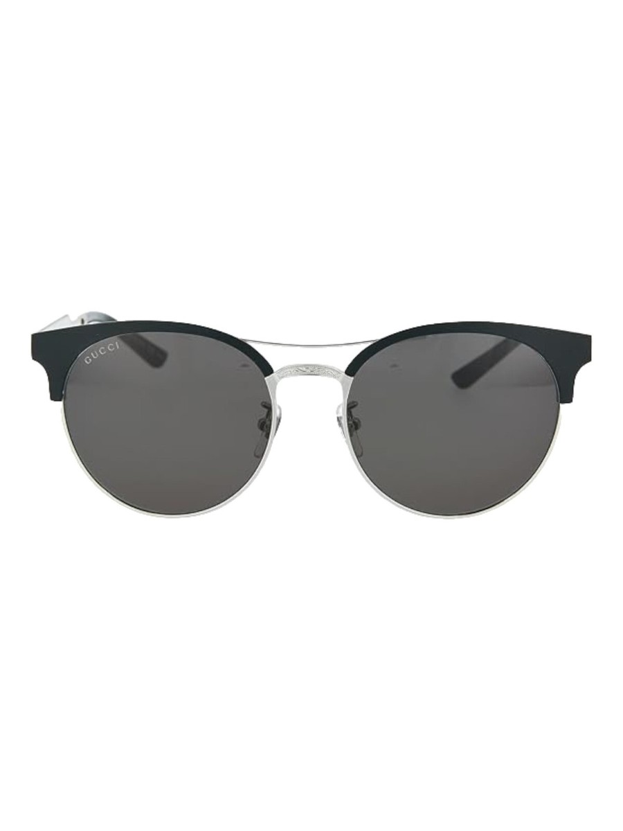 Gucci Oval GG0075S 001 Matte Black/Silver Size 56-18-145