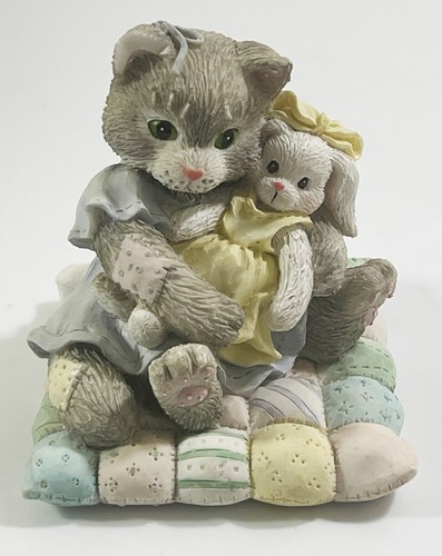 Enesco Calico Kittens You're So Huggable Figurine 1993 Priscilla Hillman 023563