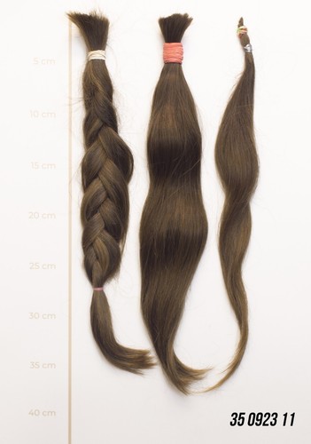 Europäisches Echthaar Schnitthaare/Rohhaare mittelblond mind.100 Gr 35-40cm