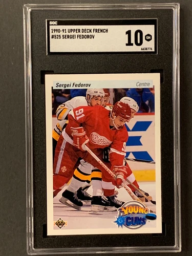 1990-91 Upper Deck Red Wings Sergei Fedorov RC #525 - UD French SGC 10 GEM MINT