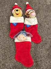 Vintage Disney Winnie The Pooh Tigger Eeyore 3D Plush Christmas Stockings