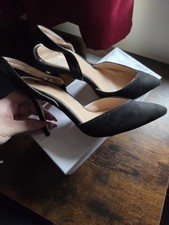 Ladies Brand New Faux Suede Slingback Heels From Shein, Size 39 Uk 5.5