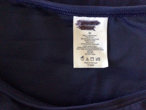 New Lands' End Size 10 High Neck UPF 50 Protection Modest Swim Top Blue $84. - Picture 4 of 4