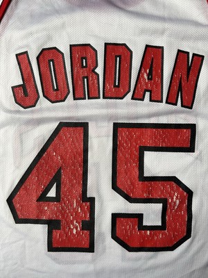 Vintage Michael Jordan #45 Champion Chicago Bulls Jersey White