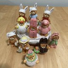 1991 Enesco Lucy And Me Easter Bear Lot 11 Figures Bunny Egg Rabbit Flowers