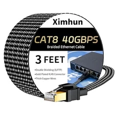 Cat 8 Ethernet Cable 3FT, 6FT 10FT 15FT 20FT 25FT 30FT 40FT 50FT 60FT 75FT 100FT
