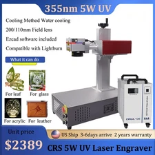 355nm 5W UV Laser Marking Engraver Machine For Glass Metal Wood S&A Chiller US