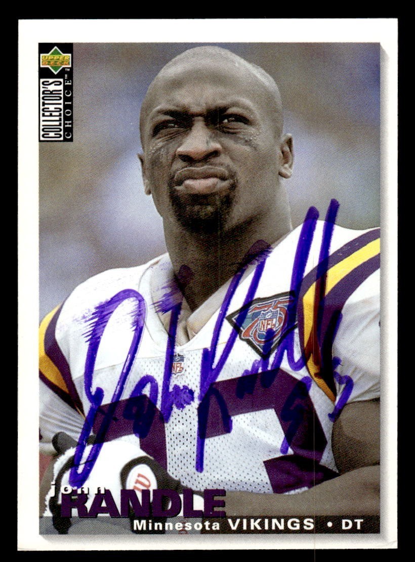1995 UD Collector's Choice Football #238 John Randle Signed Auto (no COA)