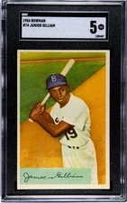 Junior Gilliam 1954 Bowman # 74 SGC 5 EX Dodgers ROY