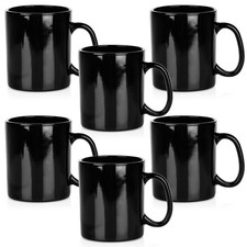 Becher aus Glas Schwarz 300 ml 6 Stk. Kaffeebecher, Kaffee, Trinkbecher, Set