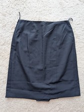 PRADA Womens Navy Blue Virgin Wool Nylon Knee Length Skirt A-Line Pencil Sz 42 M