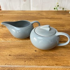 Vintage Empire Harlekinade Zuckerdose und Milchk&auml;nnchen. Grau 50er Jahre