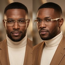 Eye Glasses Clear Lens Marble Color Rimless Glasses Cholo Street Wear Trendy New
