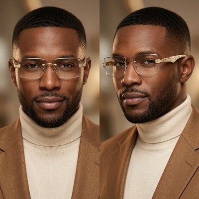 Eye Glasses Clear Lens Marble Color Rimless Glasses Cholo Street Wear Trendy New