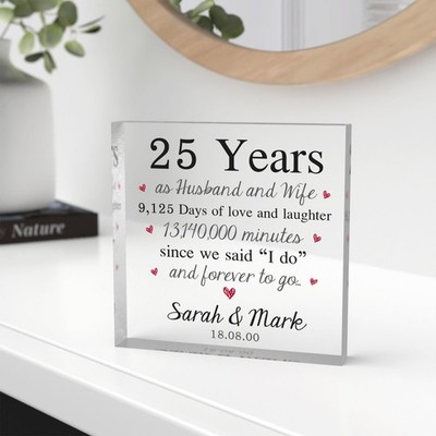 25th Wedding Anniversary Card - Silver 25 Year Twenty Fifth