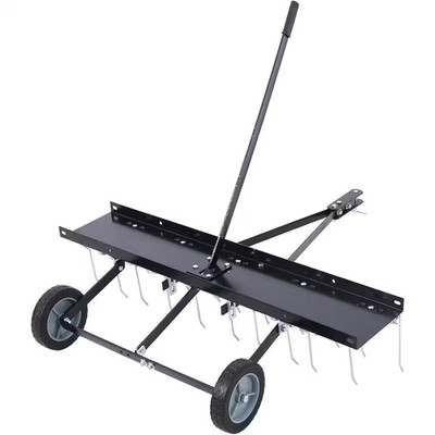 40-Inch Lawn Sweeper Tow behind Dethatcher, Landscape Rake for Outdoor Yard Tool