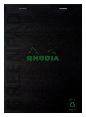 Rhodia 10x Block A5 Recyclingkarton 350 g/m2 Nr. 16, 70 Bl kariertSchwarz 16691C