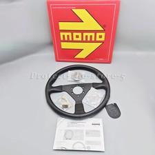 Oem Momo Prototipo Black Edition 350mm Steering Wheel Leather P5 Ca Shipping