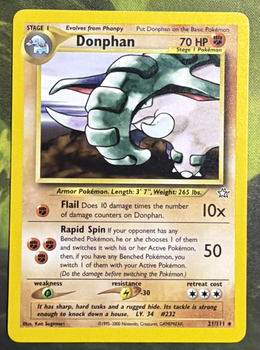 Donphan Rare 21/111 - Neo Genesis - Near Mint