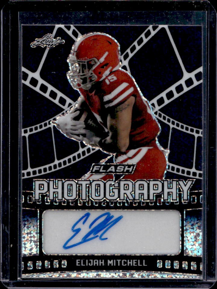 Elijah Mitchell Leaf Flash Autographs #EM1 Platinum Blue
