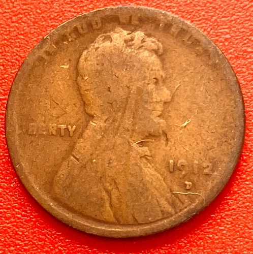 1912 D Lincoln Wheat Cent Penny VG+ Very Good Better Date Coin