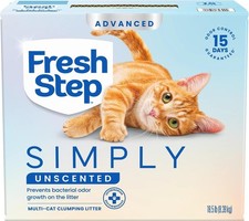 Fresh Step Advanced Simply Unscented Multi Cat Clumping Cat Litter, Low Dust, Od