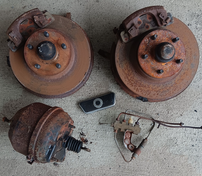 #ad #ad 1969 Mustang Cougar OEM V8 Disc Brake Setup Spindles Calipers Booster Valve $540.00