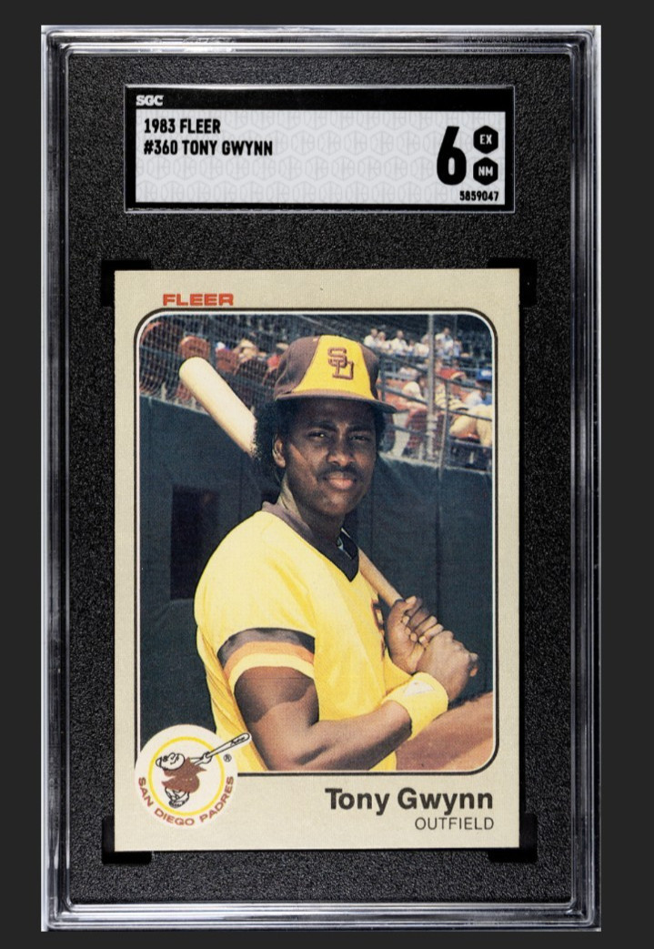1983 Fleer #360 Tony Gwynn Rookie RC Graded SGC 6 EX-NM Original HOF