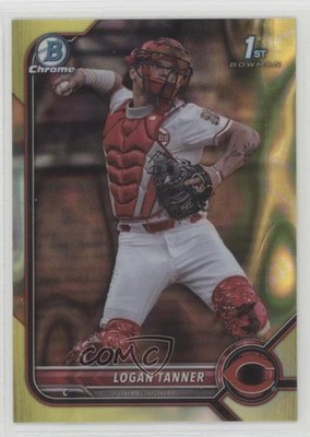 2022 Bowman Draft Chrome Yellow Lava Refractor 38/75 Logan Tanner #BDC-55 t5p