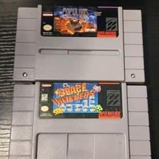 Space Invaders & Populous Super Nintendo SNES Cartridge Only & Tested