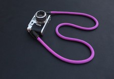 Purple Climbing Rope Camera Strap   Multi-Color Stitch Edition